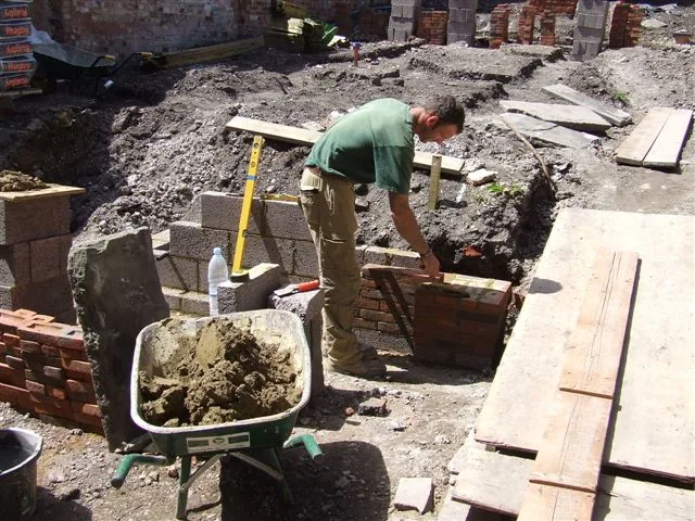 Work underway to form the garden paths and beds