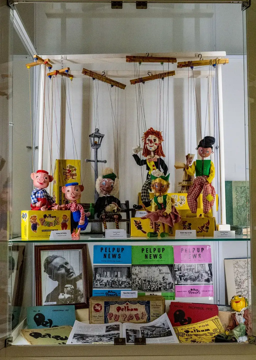 Pelham Puppets and related objects displayed in Marlborough Museum