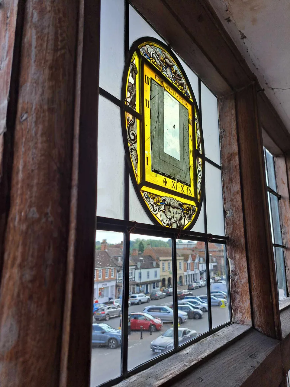 Historic stained glass inside The Merchant’s House